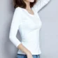 Solid-White-Black-Women-Tops-Shirt-Three-Quarter-Sleeve-Cotton-T-Shirt-Slim-Fit-Basic-Spring-2.webp